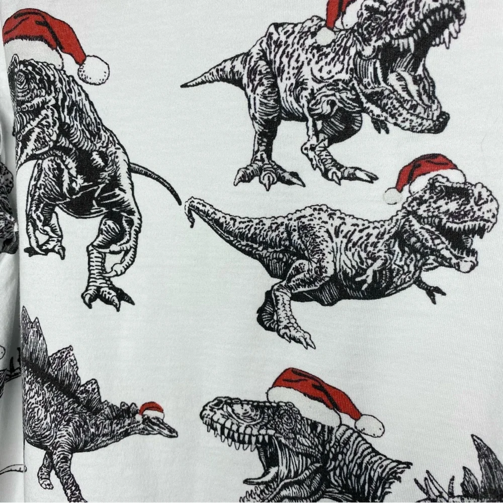 High Five Crew Long Sleeve Christmas Santa Dinosaur Shirt Size 6